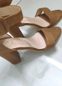 Stylish Suede Brown Heels