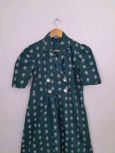 Sea Green Printed Dress (Women's)