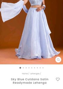 Elegant Light Blue Beaded Gown pearl design