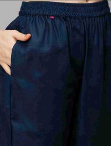 Blue Straight Kurti Pant Dupatta Set
