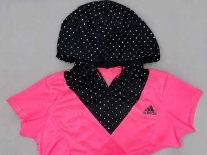 Adidas Pink &amp; Black Polka Dot Hoodie