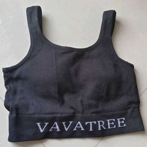 New VAVATREE Stracheable Black Sports Bra
