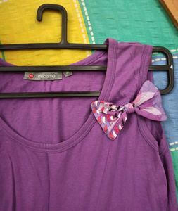Madame Purple Boho Tiered Ruffle Tunic Top