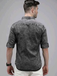 Men's Grey Denim Shirt