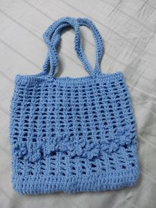 Blue Crochet Handbag