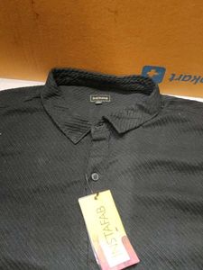 Men's Black Textured Full Sleeves Shirt