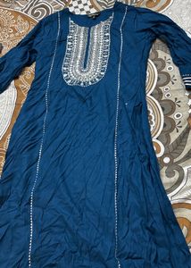 Blue Embroidered Kurti