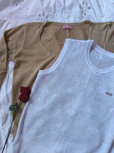 Chic White Knit Korean Style