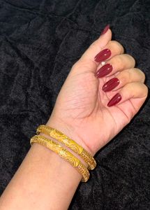 Gold Plated Designer Bangles (Set of 2)