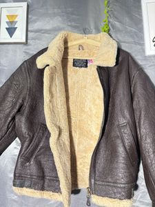 Men's Brown Leather Shearling Jacket