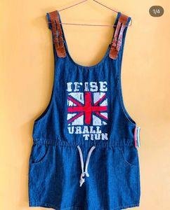 Denim Dress with UK Flag Graphic