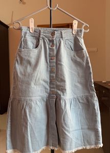 Denim Button-Down Skirt
