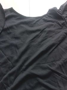 Stylish Black Top with Flutter Sleeves