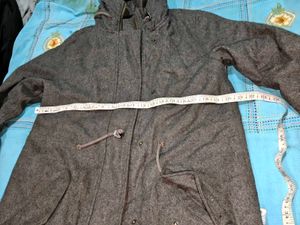 Cozy Grey Hooded Parka Jacket men women
