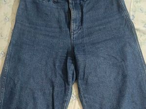 Wide Leg Blue Denim Jeans
