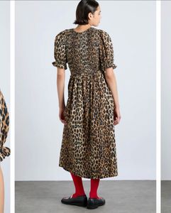 Damson Madder Bluebelle Leopard Print Midi Dress