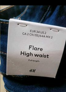 High-Waisted Flared Blue Jeans