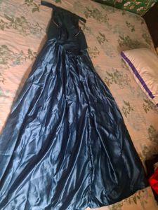 halter neck Blue Gown fit upto 36