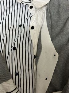 Stylish Striped &amp; Knit Layered Top