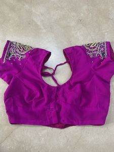Magenta Embellished Saree Blouse