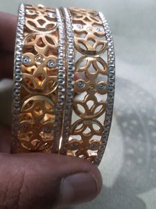 Golden Lotus Design Bangles