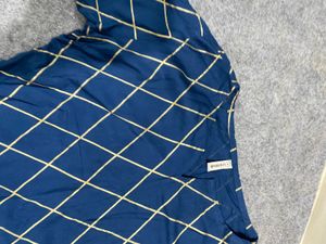 Elegant Blue Kurta with Diamond Pattern