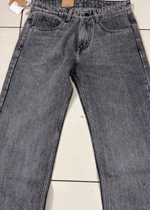 Grey Wash Wide Leg Jeans