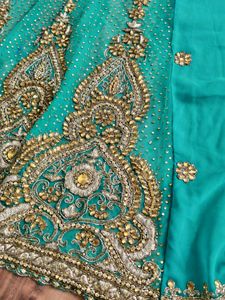 handwork lehanga saree