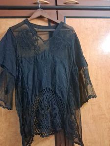Elegant Black Lace Kurta