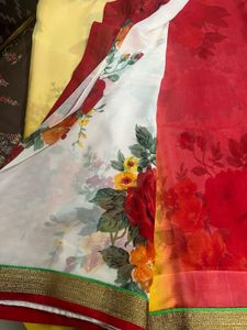 Vibrant Floral Print Saree