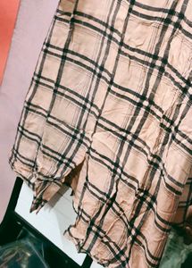 Peach Plaid Kurti