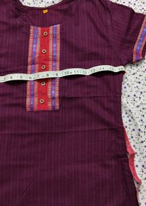 wine Colour Pure Cotton Kurta