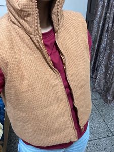 Quilted Brown Vest for women