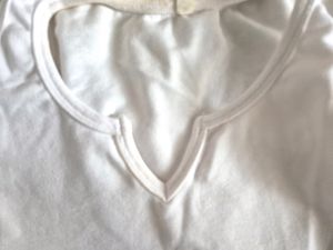 White Ribbed Notched Neck Tank Top