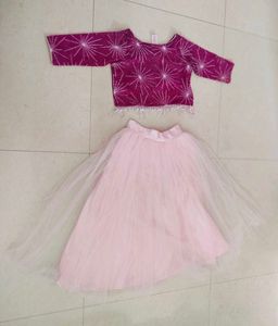 Girls' Pink Tulle Skirt Set