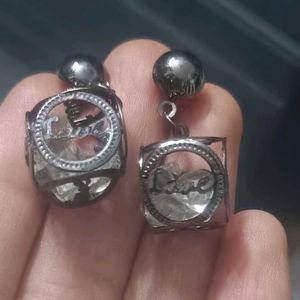 Unique oxidised black Love Earrings