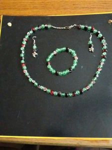 Beaded Necklace, Bracelet & Earring Set