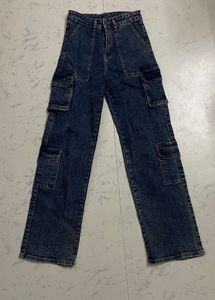 Blue Denim Cargo Jeans