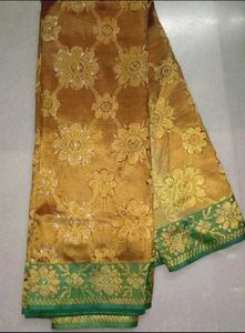wedding Gold tissue silk saree