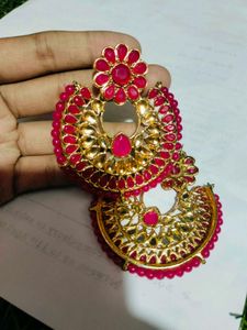 Pink Colour Design Beautiful Earings