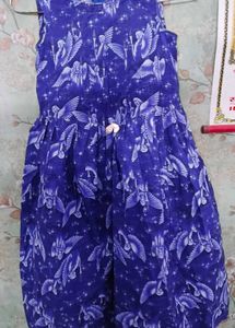 Blue Floral Print Fit &amp; Flare Dress