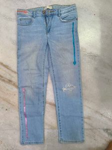 Mid Waist Straight Jeans
