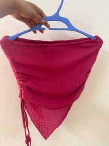 Hot Pink Ruched Tube Top