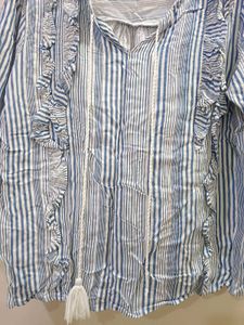 DNMX Stripped Blue And White Top