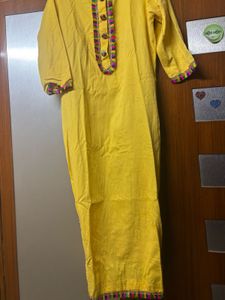 Vibrant Yellow Kurta Set with Dupatta