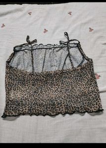 Leopard Print Smocked Camisole Top
