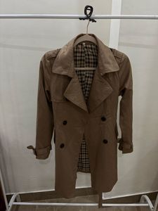 DOUBLE BREASTED TAN KHAKI  TRENCH COAT