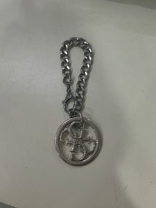Y2k Silver Guess Keychain Bag Charm
