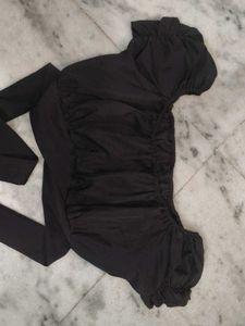 Black Tie Up Crop Top