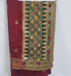 heavy embroidery saree for festival and wedding